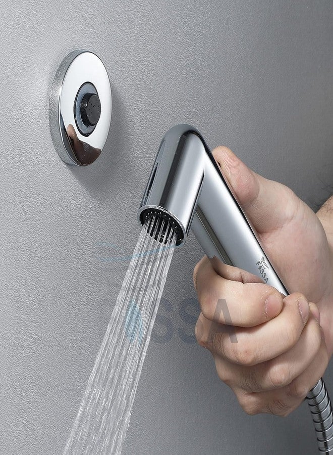 Fossa Magnetic Health Faucet ABS Body | for Toilet Handheld Bidet Sprayer with 1 Meter Stainless Steel Hose Pipe & Magnetic Wall Holder | Silver (Chrome Finish) - Image 1